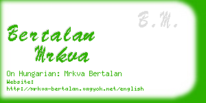 bertalan mrkva business card